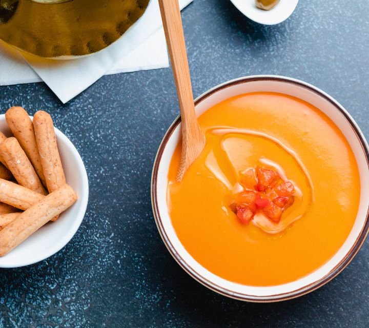 Receta de salmorejo vegano y sin gluten con avena