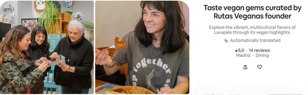 Airbnb Vegan tapas tour with Rutas Veganas