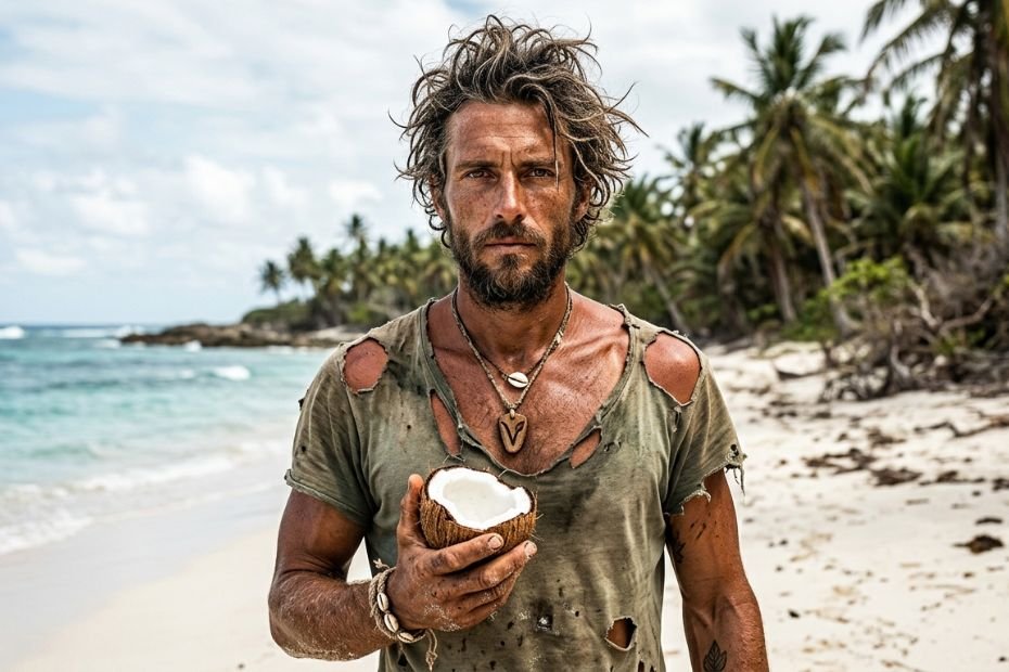 Superviviente vegano en una isla desierta.