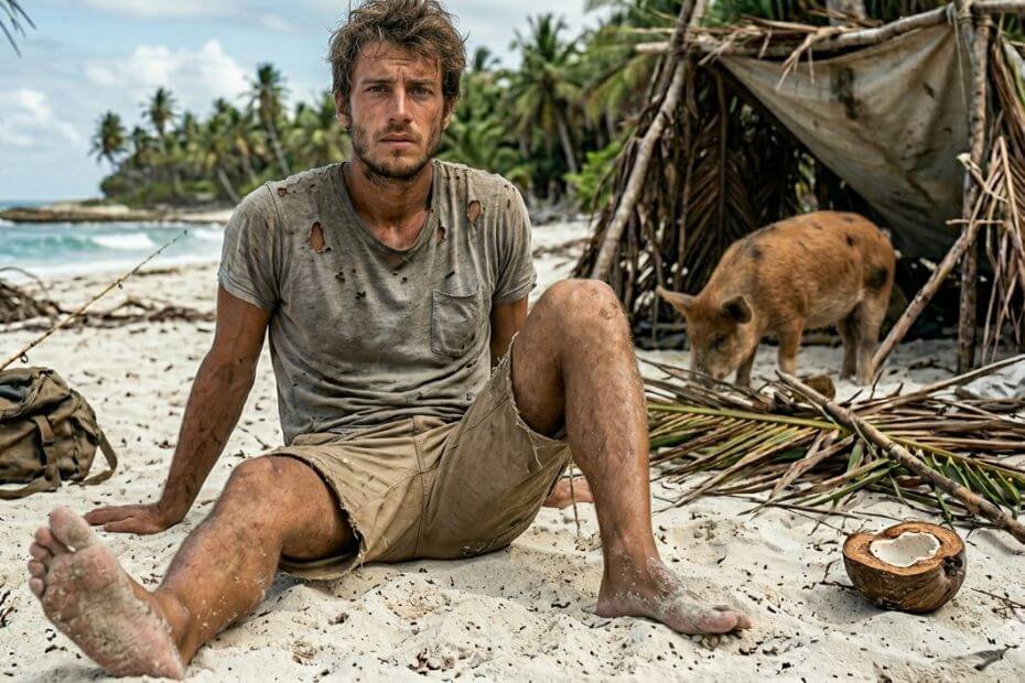 Vegano sobreviviendo en una isla desierta con un cerdo