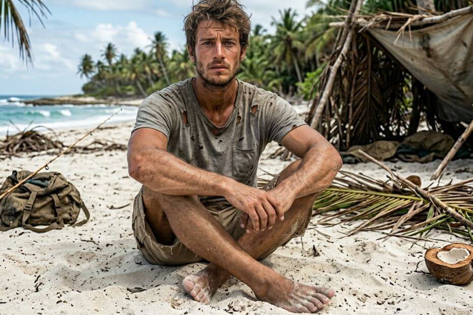 Vegano sobreviviendo en una isla desierta