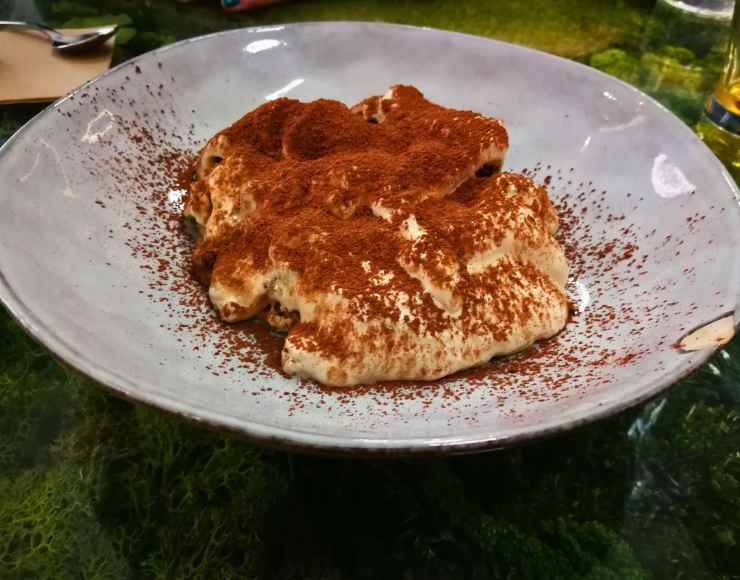 Tiramisú vegano en Pizzi Dixie